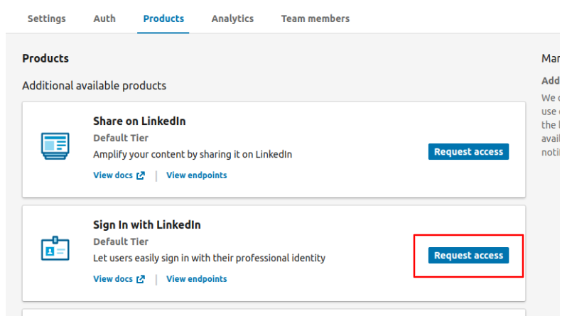 LinkedIn Sign-in Option