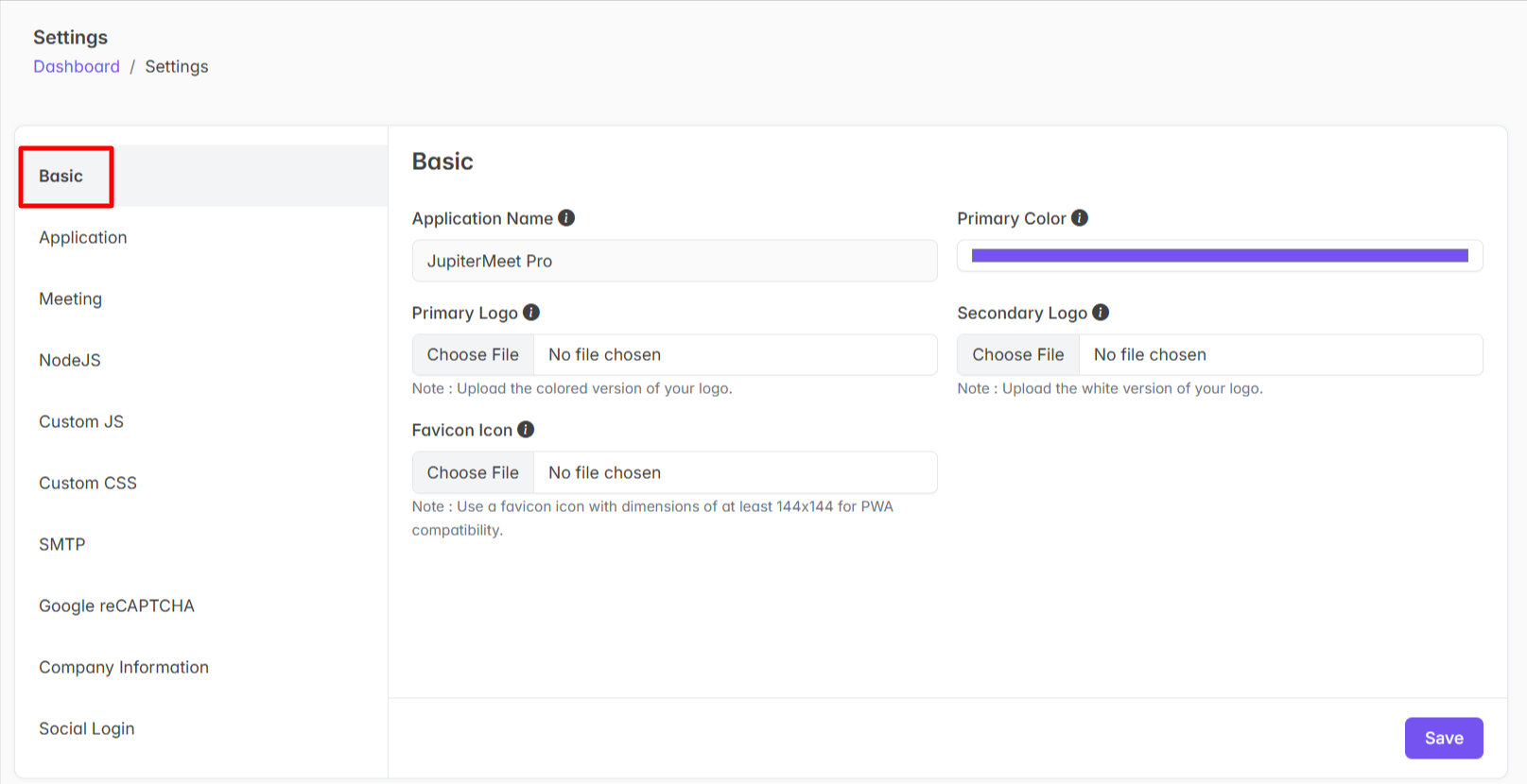 Setting Basic Screenshot
