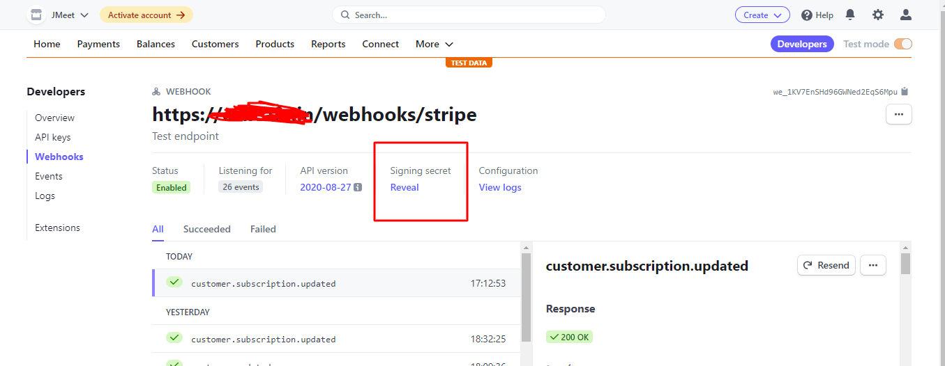 Stripe Signing Key